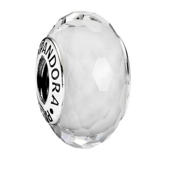 Pandora White Faceted Murano Beads - Picture 2 of 3